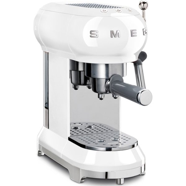 Smeg 50's Retro Style Espresso Manual Coffee Machine - White (ECF01WH)