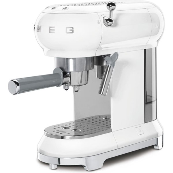 Smeg 50's Retro Style Espresso Manual Coffee Machine - White (ECF01WH)