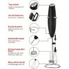 Compact 2-in-1 Handheld Milk Frother Egg Whisk Portable Battery-Powered Mini Blender With Stainless Steel Stand for Coffee