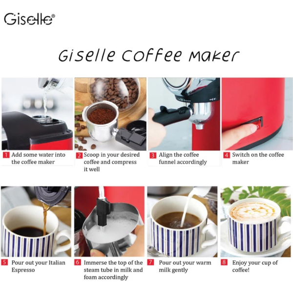 51mm Giselle Espresso Coffee Milk Bubble Maker Machine 800W KEA0330RD