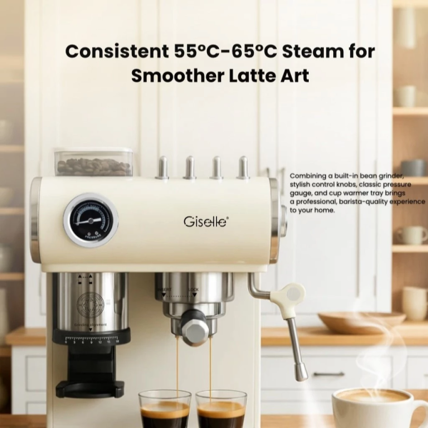 Giselle 20Bar Professional Espresso Coffee Maker with Built in Grinder KEA0391LB